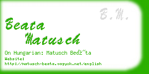 beata matusch business card